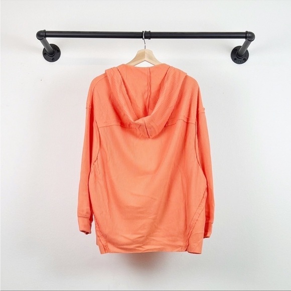 NWT Urban Outfitters Out From Under Colette Ribbed Hooded Cardigan in Orange - Picture 6 of 6